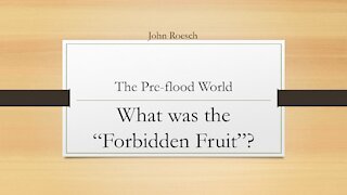 The Pre-Flood World - What was the "Forbidden Fruit"?