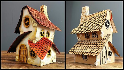 ❣DIY Crooked House Using Cardboard❣