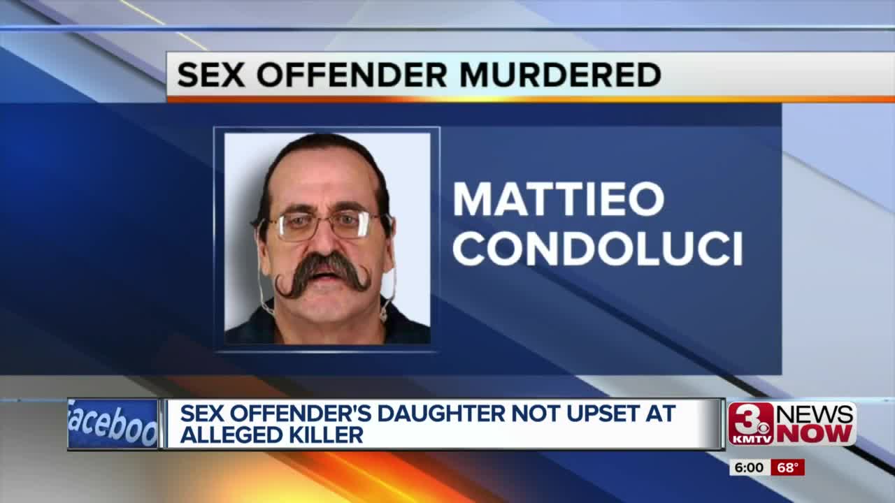 Sex offender's daughter not upset at alleged killer