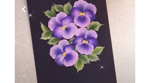 Easy one stroke pansies painting #drawing