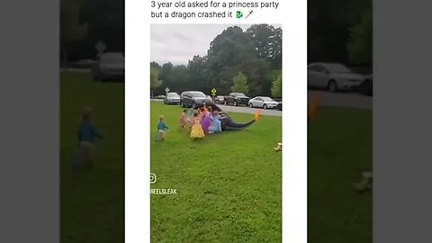 Dragon crashes a princess party #shorts #funny #party