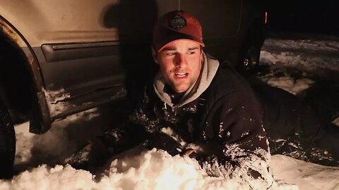 BURIED in a SNOW Drift while Ice Fishing (Old Truck)