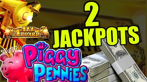 🚂 Back 2 Back All Aboard Jackpots 🚂 Epic Wins on Piggy Pennies Konami Slots