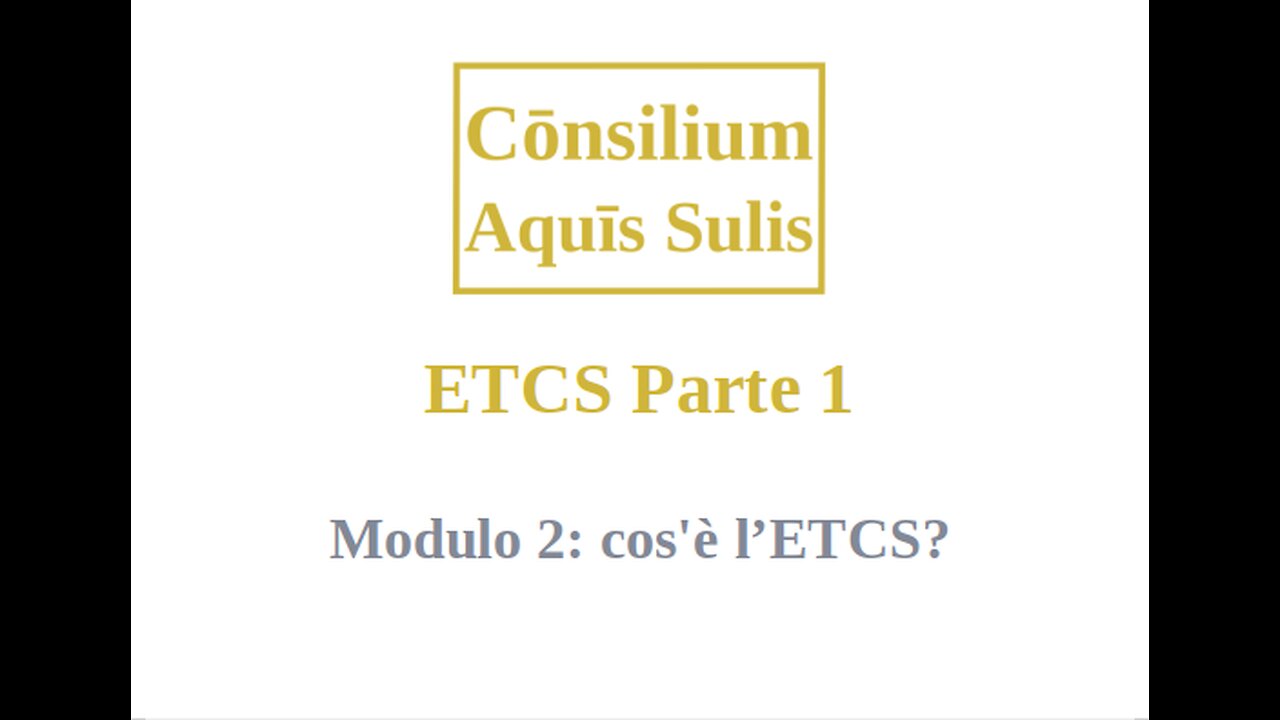 ETCS Parte 1 Modulo 2 (Italiano)