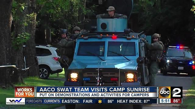 Anne Arundel County SWAT team visits Camp Sunrise