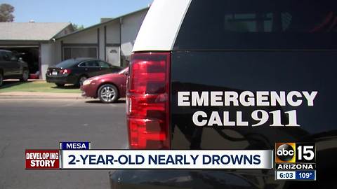 Two-year-old boy hospitalized after being pulled from Mesa pool, police say