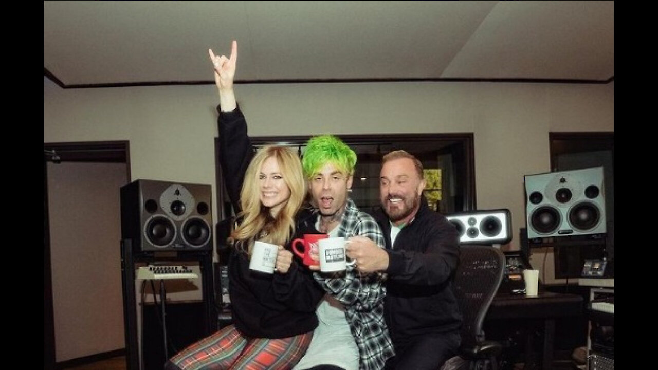 Avril Lavigne working hard in the studio for her next album