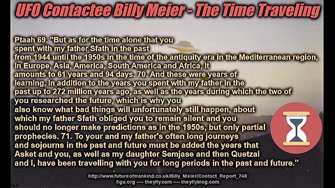 Billy Meier UFO Contact Reports -Time Travel, Interdimensional, Intergalactic, Interuniversal Part 2