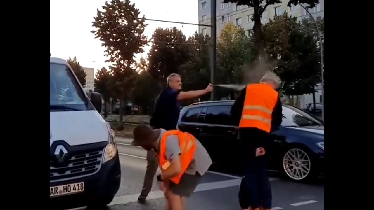 Man Pepper Sprays Climate Crazies Blocking Traffic