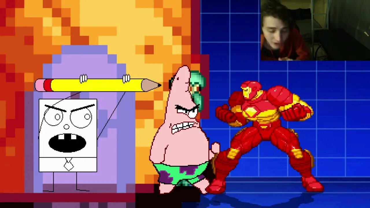 SpongeBob SquarePants Characters (SpongeBob, Squidward, And DoodleBob) VS Iron Man In An Epic Battle