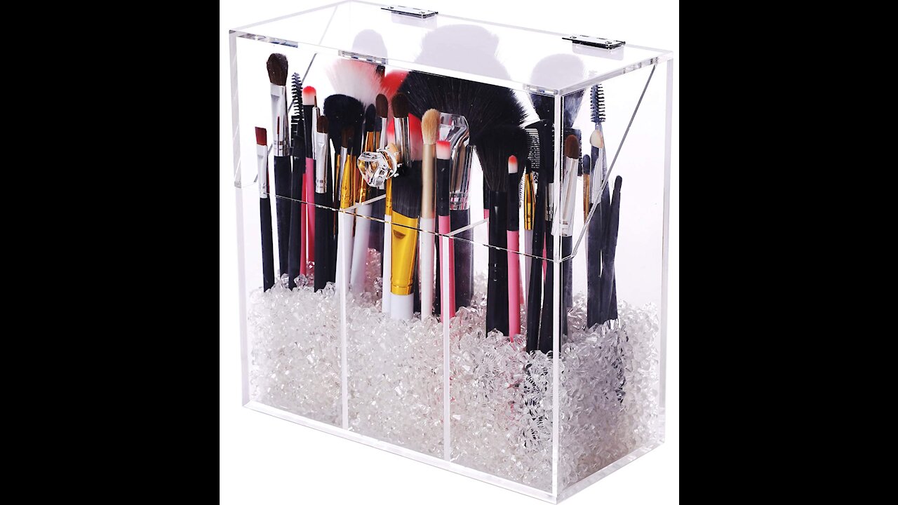 Makeup Brush Holder with Dustproof Lid