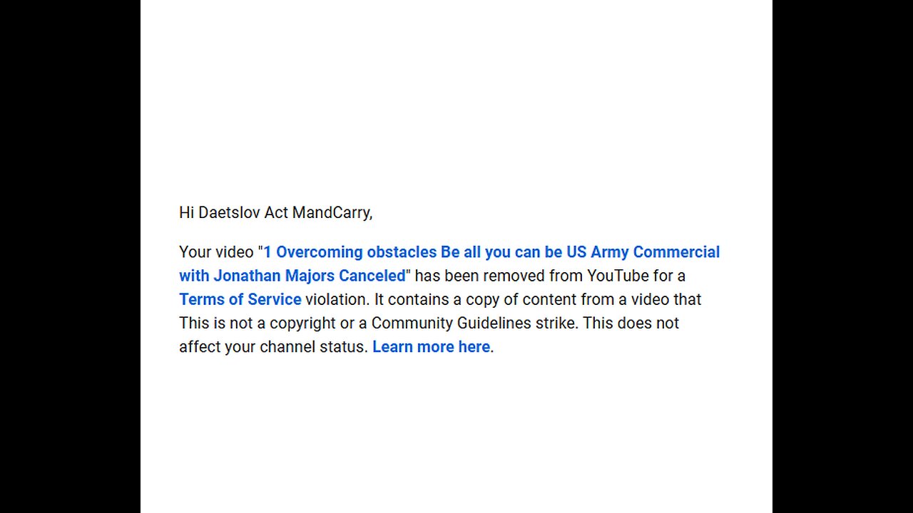 Banned US Army Recruiting Video “Overcoming Obstacles” With Jonathan MAJORS