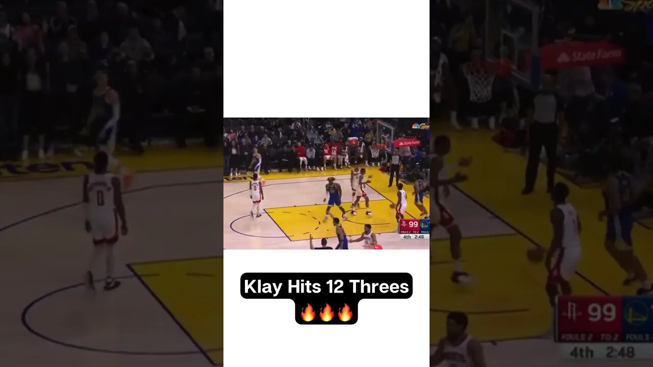 Klay Hits 12 Threes Against Houston 🔥🔥🔥