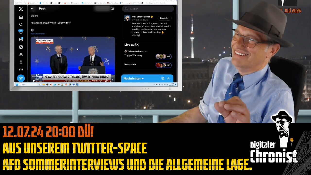 Aufzeichnung v.12.07.24 Aus unserem Twitter-Space - AfD Sommerinterviews und die allgemeine Lage