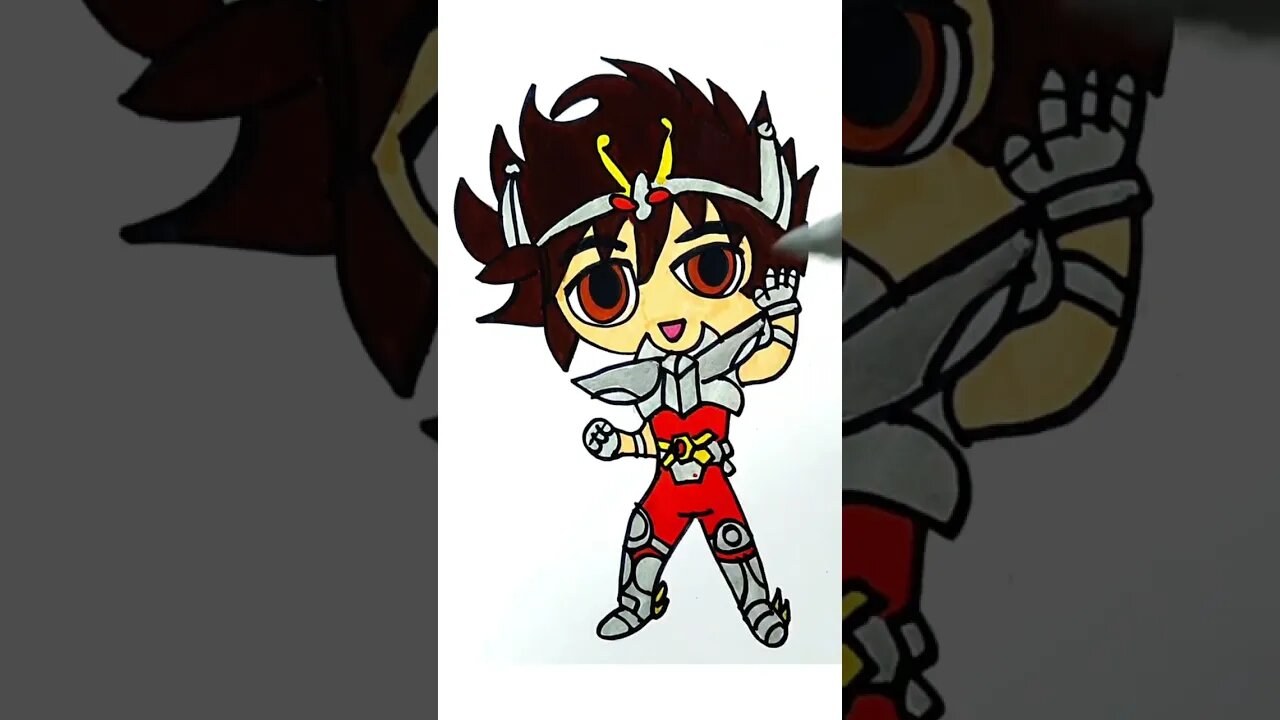 How to draw and paint Pegasus Seiya Saint Seiya #shorts