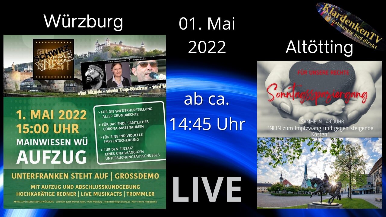 RESTREAM I von der Großdemo in Würzburg am 01.05.2022