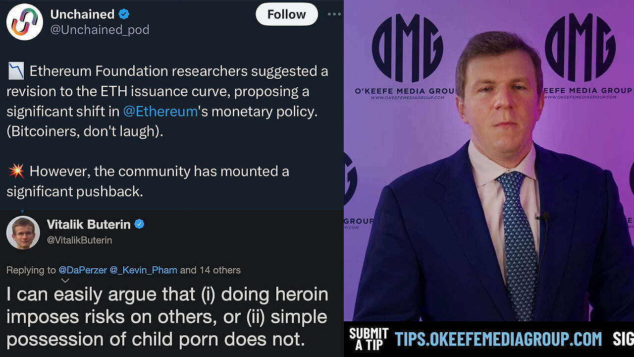 James O'Keefe: "Ethereum partnered with US Gov to Silence Whistleblowers & Monopolize Crypto" 💩🪙