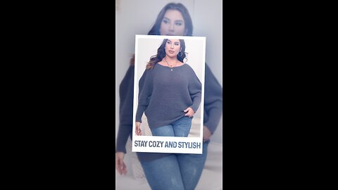 Makare Curvy+ Boat Neck Batwing Sleeve Sweater💙