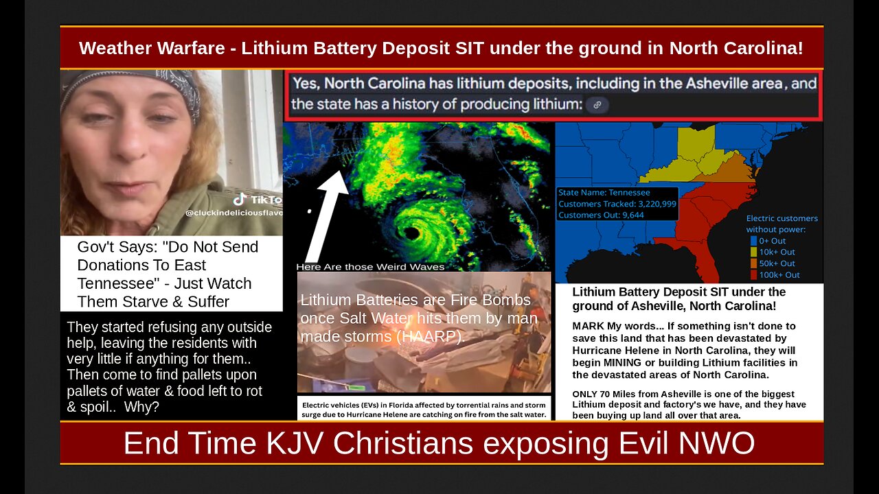 Weather Warfare - Lithium Battery Deposit SIT under the ground in North Carolina!