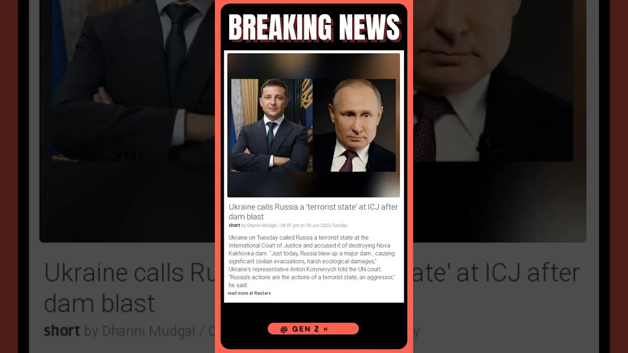 Ukraine Accuses Russia of Being a Terrorist State | #shorts #news