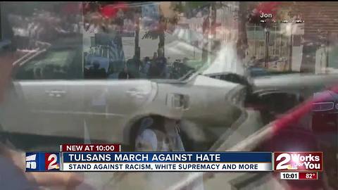 More than 200 Tulsans gather for a "Rally Against Hate" in front of city hall, then a march