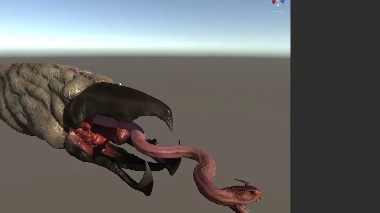 Graboid: rigged and animated