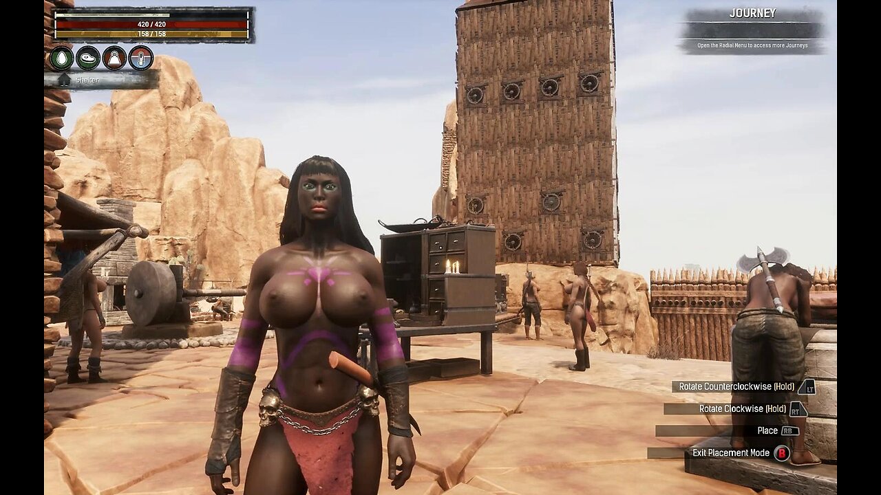 Conan Exiles Beginners guide making living settlements Bouncing Busty Boobs Breast Expansion