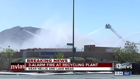 3-alarm fire at Recycling Plant