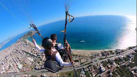 Paragliding over alanya onto cleopatra beach