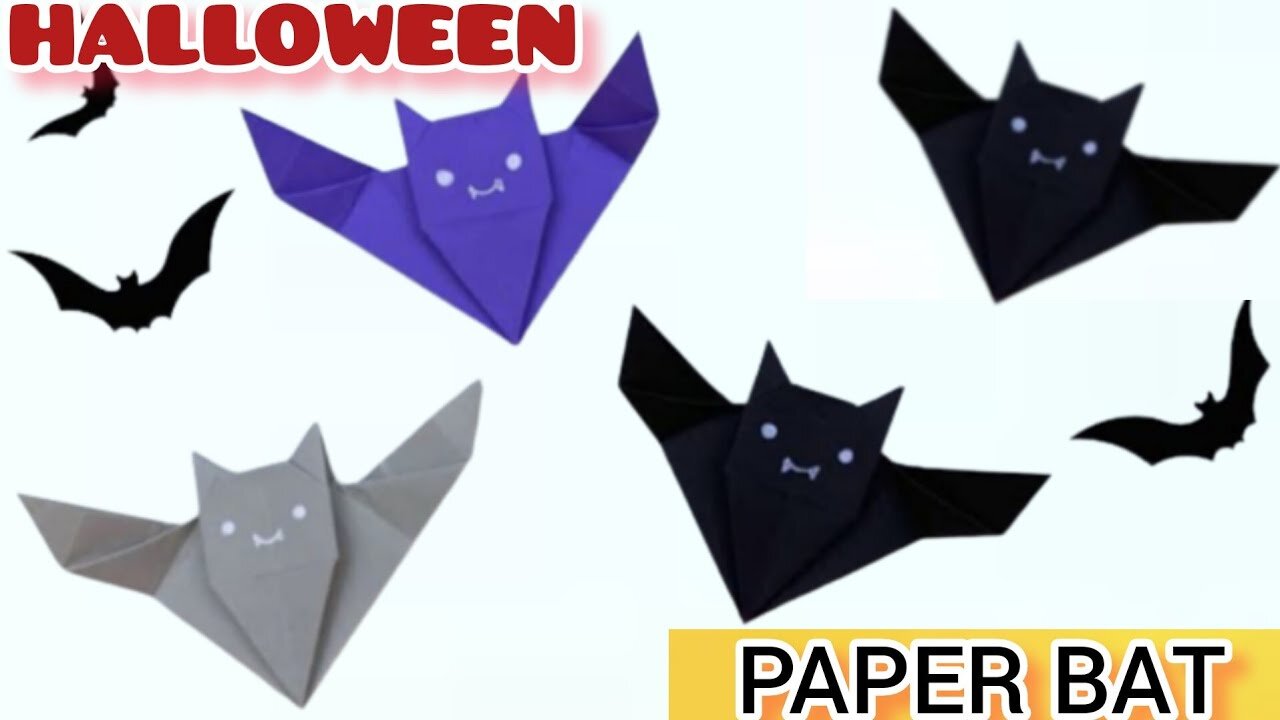 ORIGAMI BAT For Halloween / Paper Halloween Craft / Paper Craft / How To Make Origami PAPER BAT