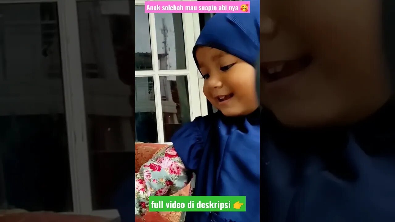 anak solehah mau suapin abi nya #shorts #hijab #solehah