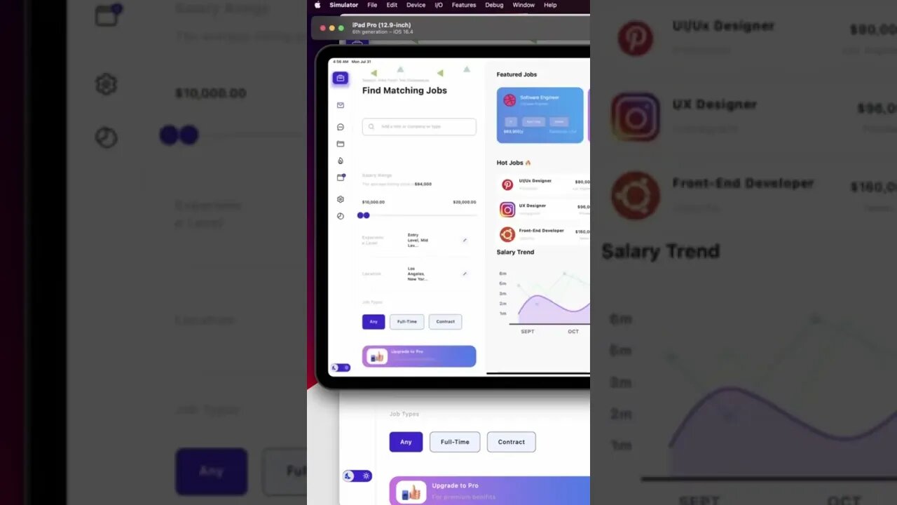 Job board on iPad screen | Flutter | Desktop #coding #software