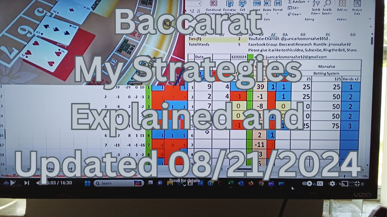 Baccarat: My Strategies Explained and Updated 08/21/2024.