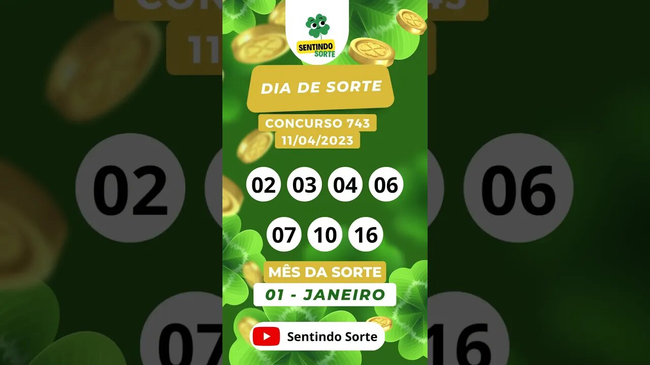 🍀 Resultado DIA DE SORTE 743 | 11/04/23 | Sentindo Sorte #shorts