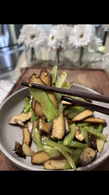 Chinese Spiced Bean Curd with Celery Stirfry
