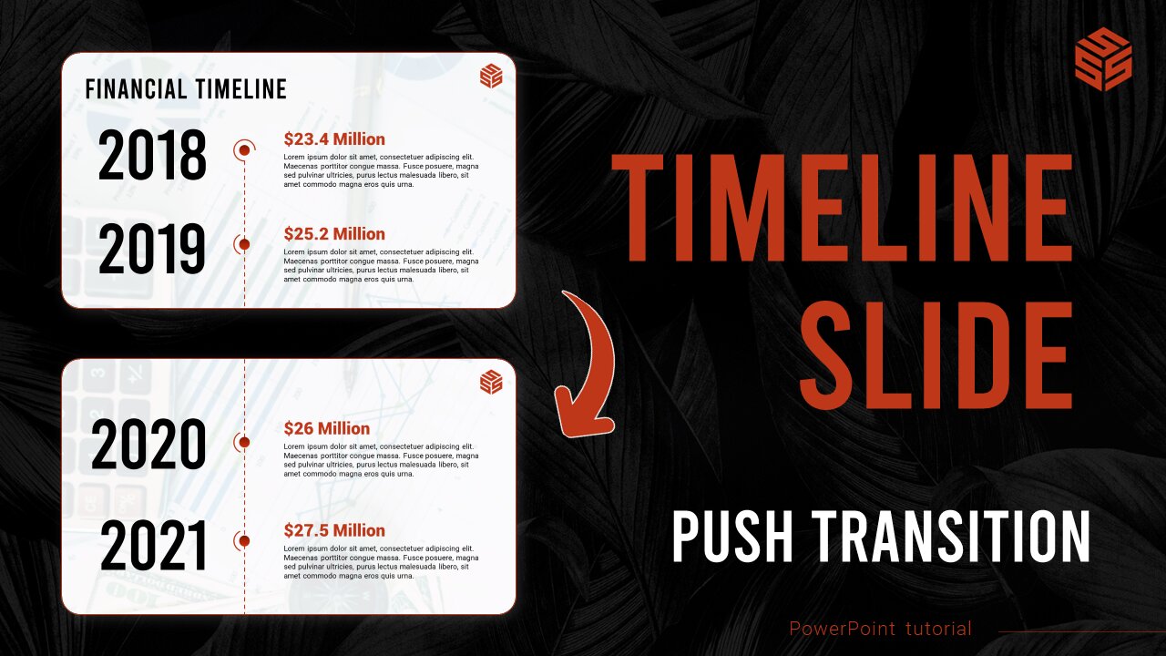 PowerPoint Timeline Slide with Push Transition Tutorial || Powerpoint Presentation Skills @ssslides