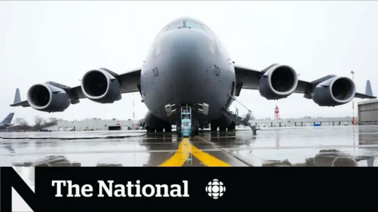 Aboard a Canadian Forces aircraft delivering aid to Ukraine