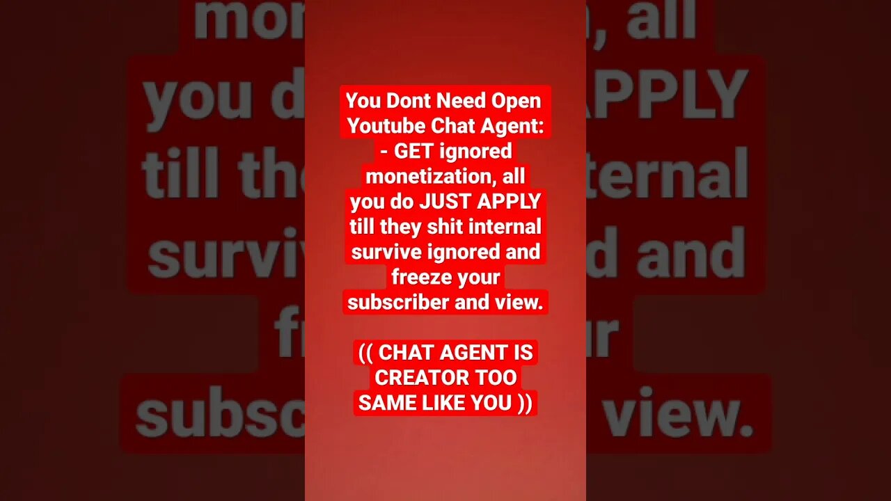 MONETIZATION REJECTED!KEEP APPLY TILL SURVIVE FREEZE! @youtubecreators @creatorinsider
