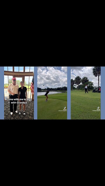 🚩Kai Trump ~ Come with me to play with Grandpa ⛳