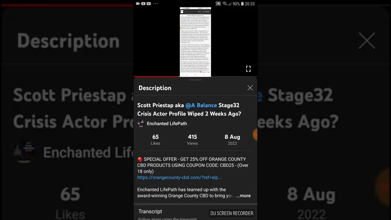 Crisis Actor AB's Stage32 Actors Profile - A Reminder Of What AB Really Is