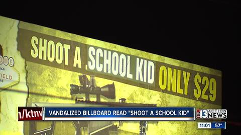 Shooting range billboard vandalized to read 'Shoot A School Kid'