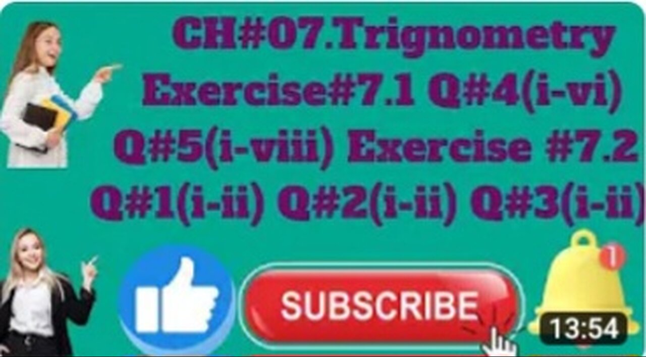 Exercise No.7.1 Q.No4(i-iv) Q?no5(i-viii)Exercise No.7.2 Q.No1(i-ii)2(i-ii)3(i-ii)