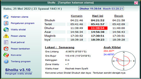 Software (Aplikasi) Portable Shollu 3.10 (Software (Aplikasi) Azan (adzan)