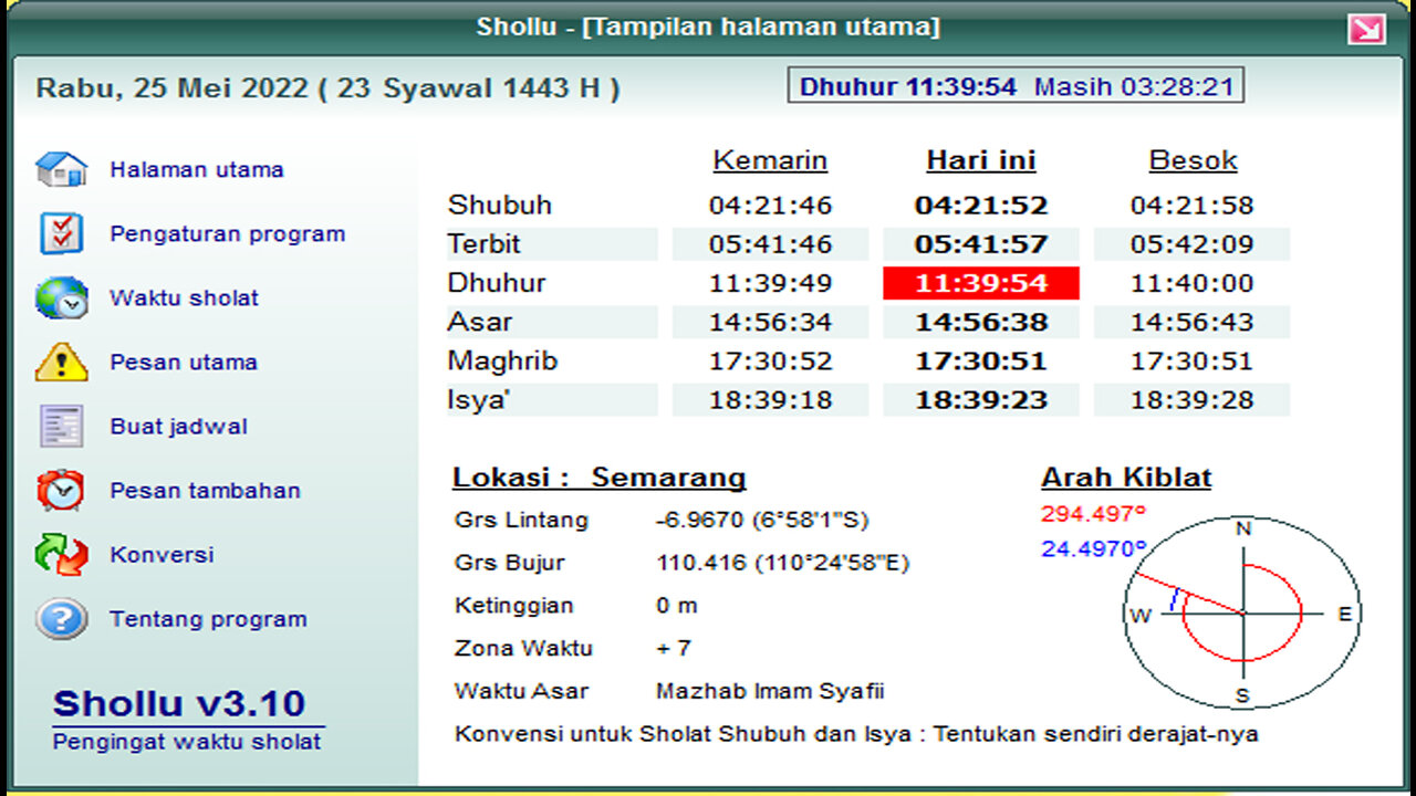 Software (Aplikasi) Portable Shollu 3.10 (Software (Aplikasi) Azan (adzan)