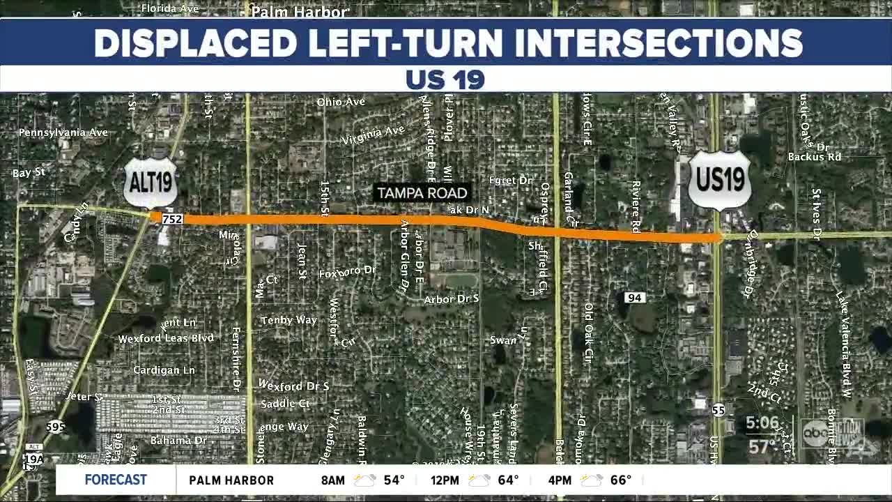FDOT considering displaced left-turn intersections along eight miles of US 19