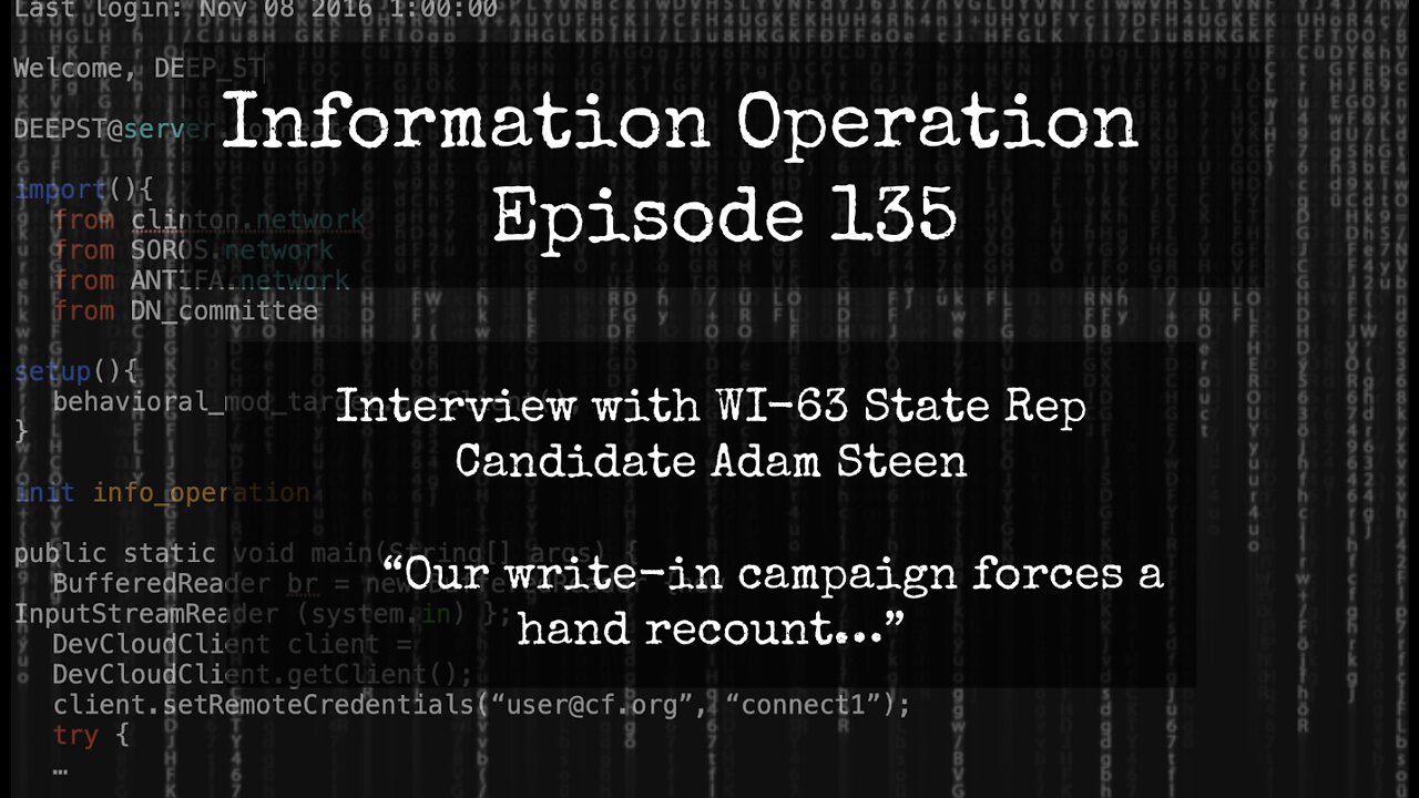 IO Episode 135 - Adam Steen Enters Write-in Campaign In Wisconsin Against Robin Vos