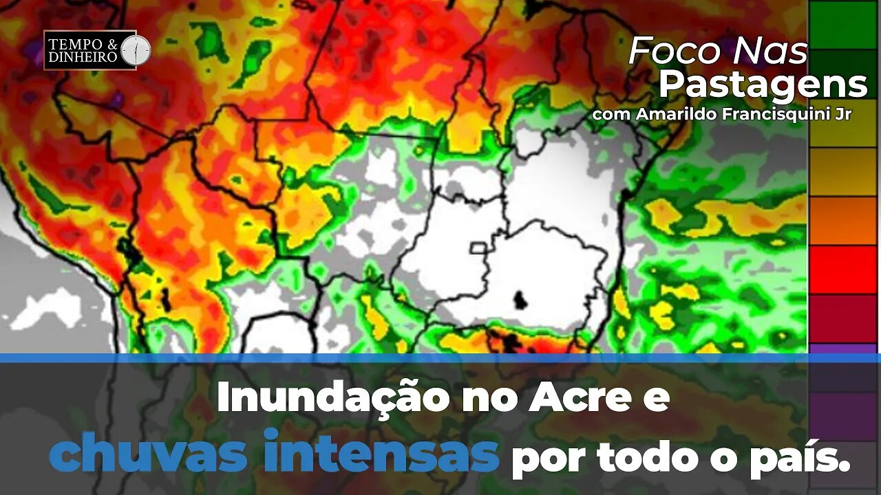 Previsão do tempo mostra inundação no Acre e chuvas intensas no País