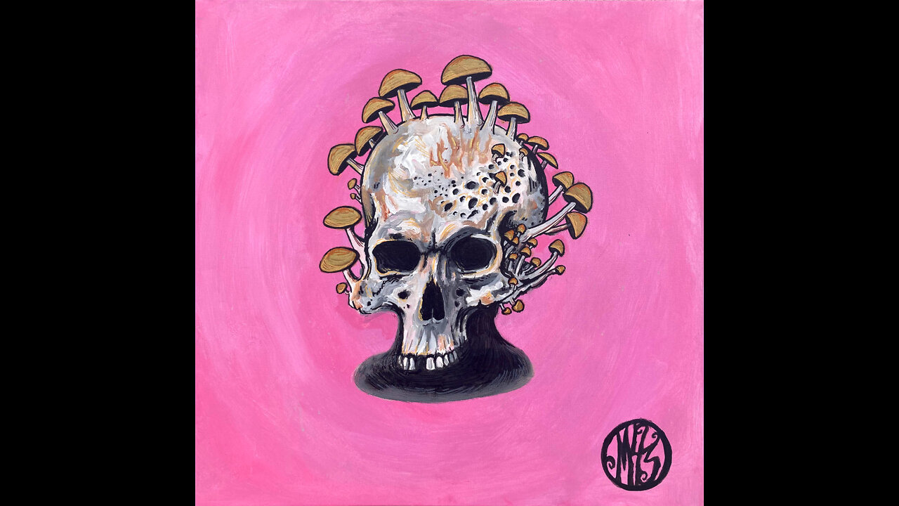 'Mycelium Morti (Pink Skull)' Original Art Painting Timelapse 11-10-23