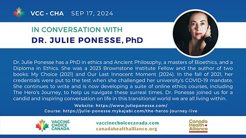 Dr. Julie Ponesse, PhD & Author of “My Choice” and “Our Last Innocent Moment"