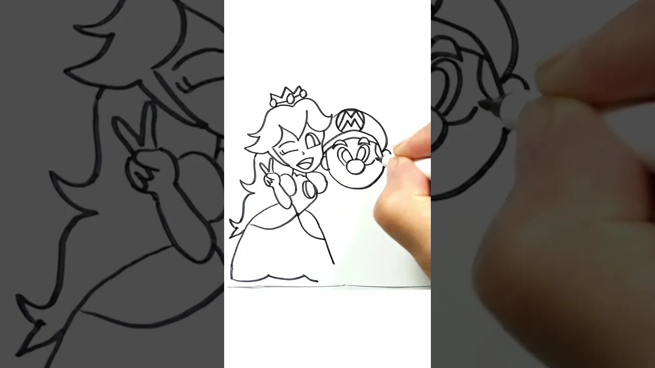 How to Draw and Paint Super Mario and Princess Peach Cutely